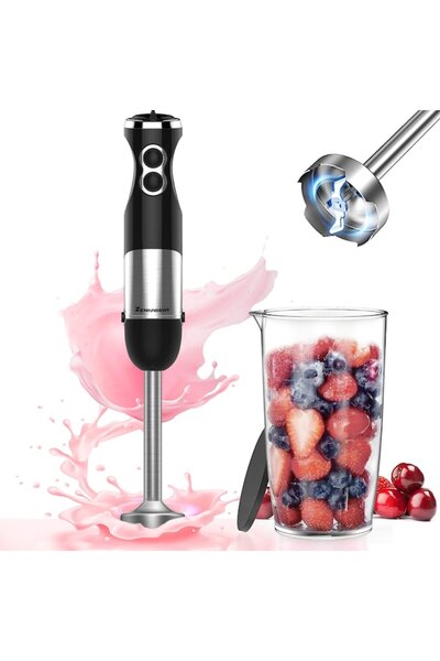 zenkabeat Set Blender 4 in 1 Zenkabeat B23 cu putere 1000W, Mixer vertical profesional, 6 trepte de viteza si