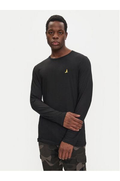 Brave Soul Tricou cu mânecă lungă pentru bărbați MLT-69FRANZC Negru