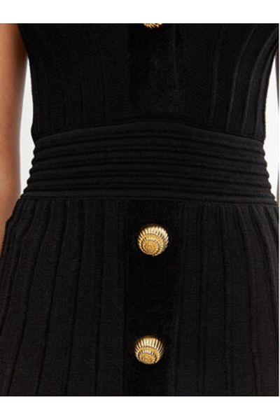 BALMAIN Women's Knitted Dress DF0R7086KH64 Black