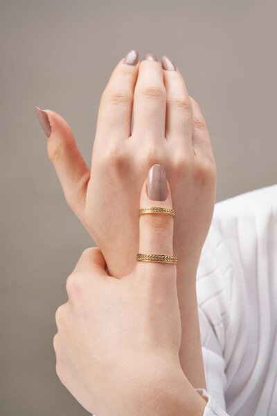 Cem Aykan Kuyumculuk Başak Model Çift Alyans Yüzük - Ak763