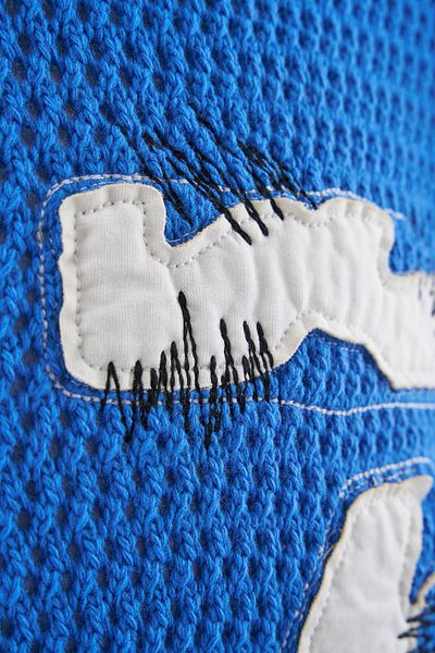 Machinist Mchnst Knit 87 Applique Detailed Tee Saks Blue