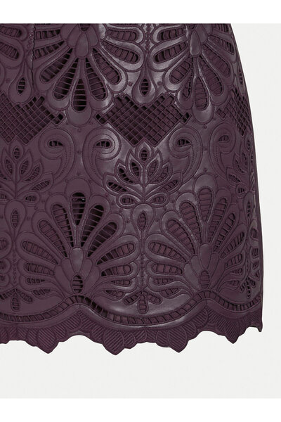 VILA Women's Faux Leather Skirt 14102686 Purple