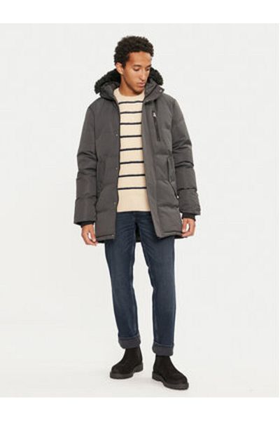 Brave Soul Men's Down Jacket MJK-COLNEGREY Gray