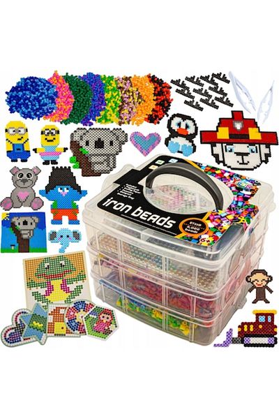 ideal STORE Set 6000 Iron Beads idealSTORE with Templates, Tweezers, Pads, Ironing Paper