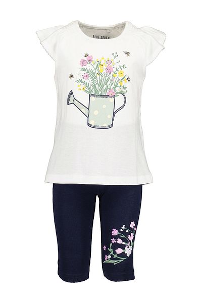 Blue Seven Girl Set blouse and leggings 726019 X White, Navy blue