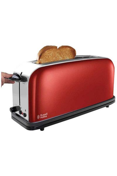 RUSSELL HOBBS Prajitor de paine Russell Hobbs Flame Red 21391-56, 1000W, 2 Felii, Rosu/Gri