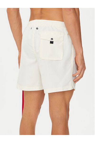 Aeronautica Militare Pantaloni scurți de baie pentru bărbați 241BW219CT2967 Ecru