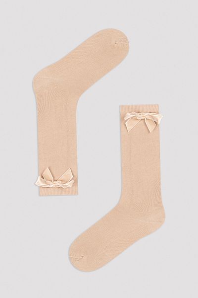 Penti Beige Girl's Ribbon Trousers Socks