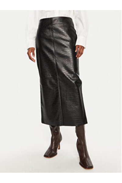 Bruuns Bazaar Fustă din piele ecologică pentru femei BBW4134 neagră