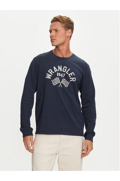 WRANGLER Tricou cu mânecă lungă pentru bărbați 112357447 ​​Albastru