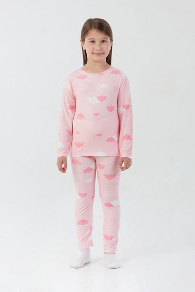 Fulla Moda Cloud Patterned Suede Girls' Pajama Set