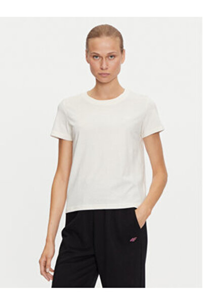 4F Tricou damă 4FWAW24TTSHF1650 Ecru