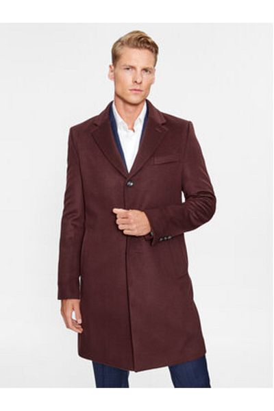 BOSS Men's Wool Coat 50502327 Burgundy