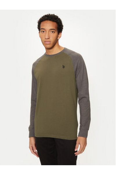 U.S. Polo Assn. Tricou cu mânecă lungă pentru bărbați US Polo Assn MUP1588-A70 Verde