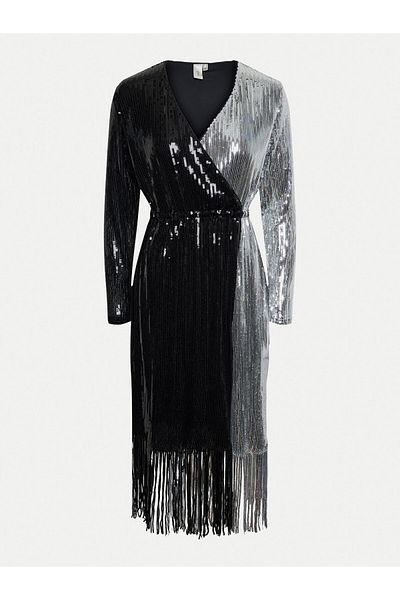 YAS Rochie de cocktail pentru femei 26035387 Negru, Argintiu