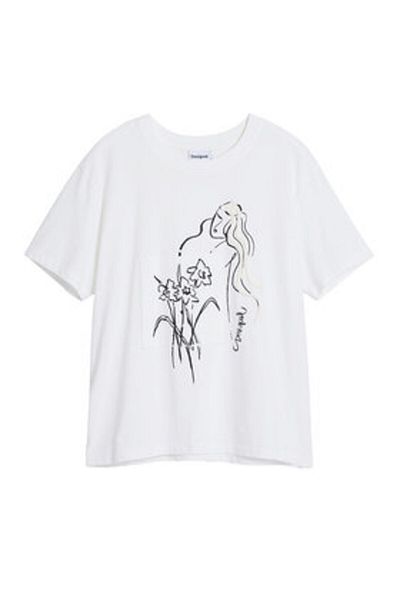 Desigual Tricou damă 25SWTKAB Alb