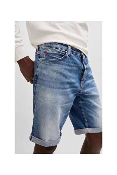 HUGO Mavi konfor-streç denimden dar kesim şort
