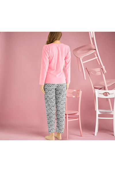 Intisimo Women's Pajamas, Long Sleeve, Ourselves, Cotton, Hot Pink - Xxl