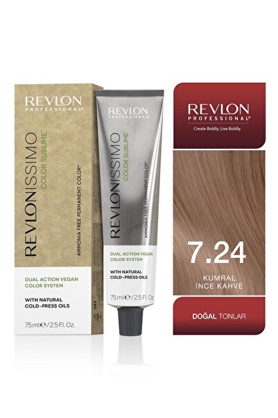 Revlon Professional Sublime Hair Color 7.24 Orta Kumral / Karamel-Bakır Yarı ...