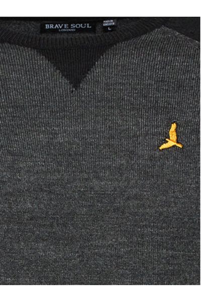 Brave Soul Men's Sweater MK-230HIGGS Gray