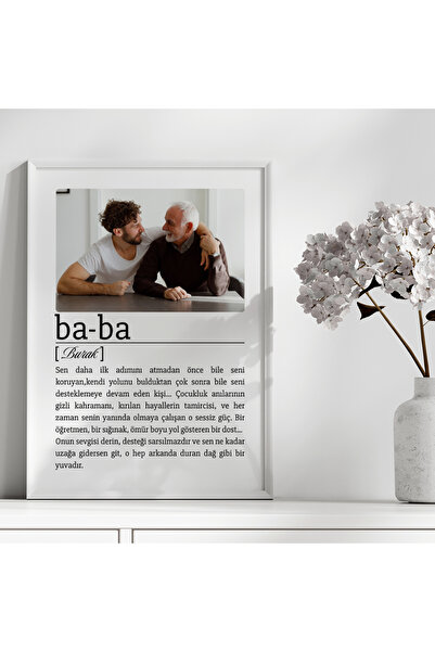 CKA Tasarım Minimalist Fotoğraflı Baba Tanımı Tasarım Tablo, Babalar Günü Hed...