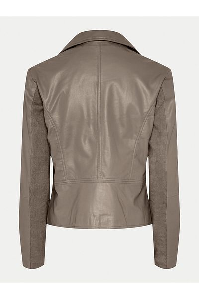 YAS Women Leather Jacket 26018510 Gray