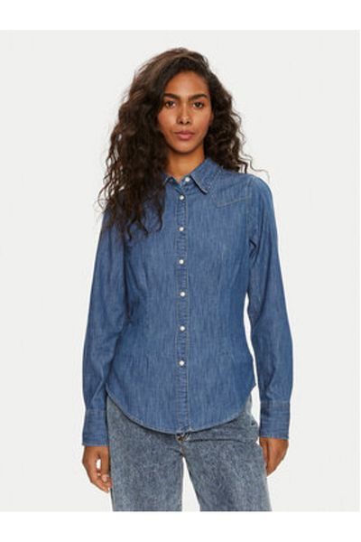 WRANGLER Cămașă din denim pentru femei 112356470 albastră