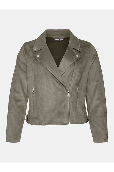 Veromoda Curve Jachetă din piele ecologică Vero Moda Curve pentru femei 10308583 Gri