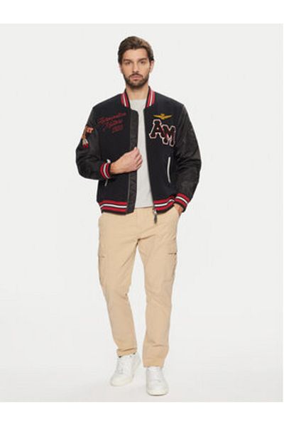 Aeronautica Militare Geacă bomber pentru bărbați 242AF484CT3413 neagră