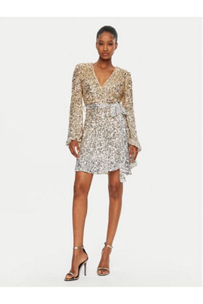Bardot Rochie de cocktail pentru femei 59110DB2 Argintiu, Auriu