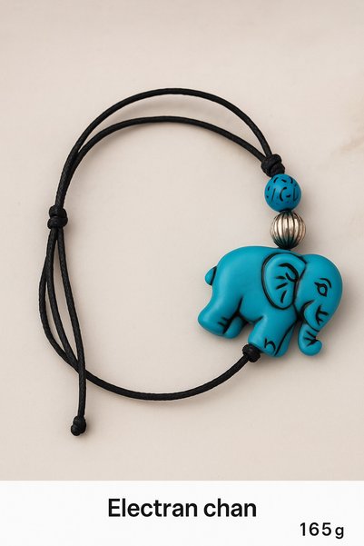 puffydik Turquoise Elephant Figured Lucky Bracelet