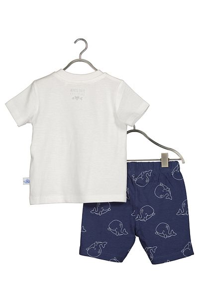 Blue Seven Unisex Child Set T-shirt and shorts 422181 X White, Navy blue