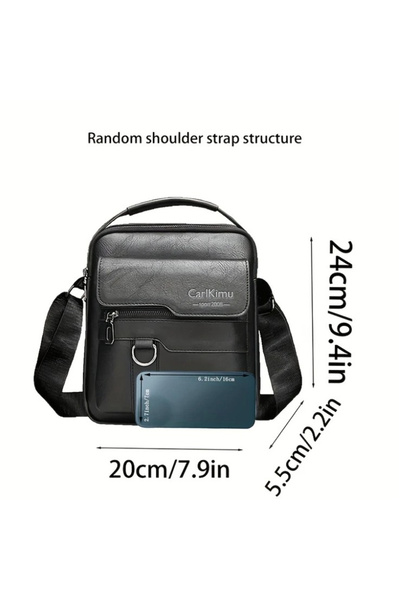 S19 ERKEK OMUZ ÇANTA CARLKIMU VINTAGE CROSSBODY GÜNLÜK KULLANIM İÇİN SİYAH