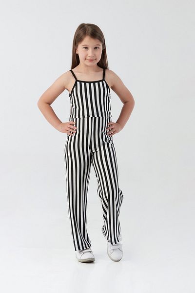 Fulla Moda Striped Crop Girl's Suit
