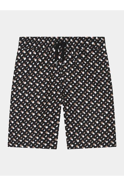 BOSS Pantaloni scurți de baie pentru băieți J51019 S Negru, Multicolor