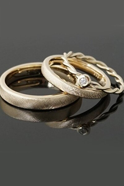 Cem Aykan Kuyumculuk Pekin Prenses Prens Alyans Tek Taş - Ak912