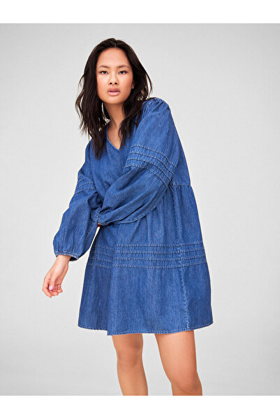 VILA vila Rochie din denim pentru femei 14091978 Albastră
