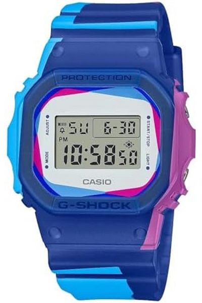 Casio G-Shock Watch - DWE-5600PR-2DR Clear Dial, Multicolor Band