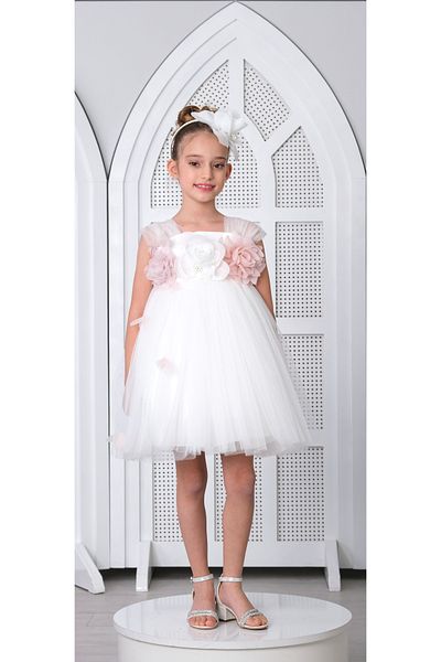 Via Bambino Girls' White Dress - A Touch Of Purity And Elegance-3174