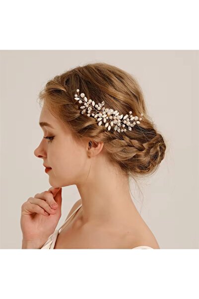 VİYA Melonia Χειροποίητο με Πέρλες και Λεπτομέρεια Φύλλων Σύνθεση Αρραβώνας Γ...