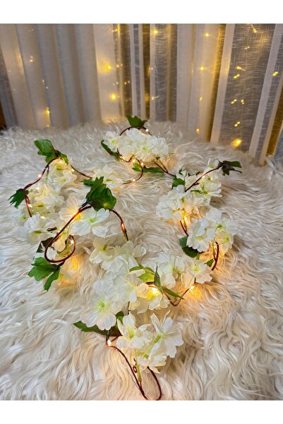 ledison Unutma Beni Çiçeği Yapay Kiraz Çiçeği SAKURA ve 3 Metre Led Işık Seti - Yapay Çiçek Sarmaşık