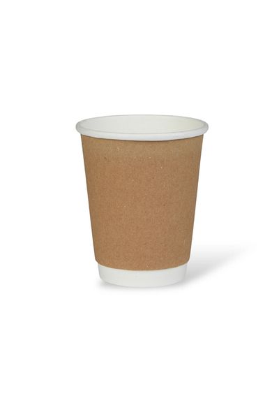 Hagen 100Pcs 8oz Paper Cups Double Wall Paperboard Cups Cold Coffee Cups 237ml