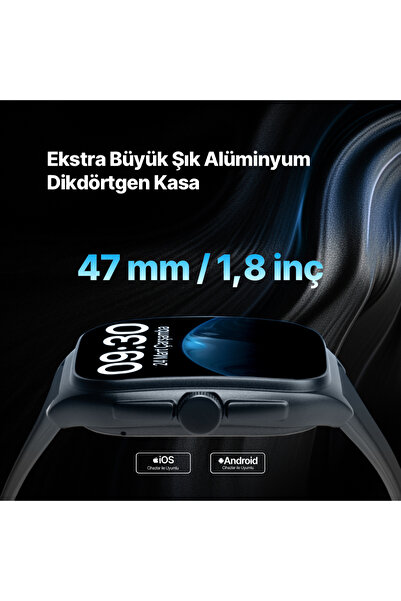 Ttec Tempus Pro  47mm Kavisli AMOLED Ekranlı Dikdörtgen Alüminyum Kasa 2SW07