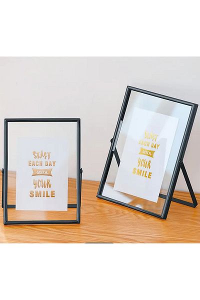 Verda Çerçeve 13X18 cm and 10X15 cm Black Metal Frame! Stylish Decorative Photo Frame!