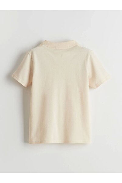 LC Waikiki Lcw Kids Beige Polo Collar Cotton Boys T-Shirt and Shorts