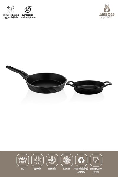 Amboss Quartz 2 Piece Cast Titanium Coated Pan and Sauce Set