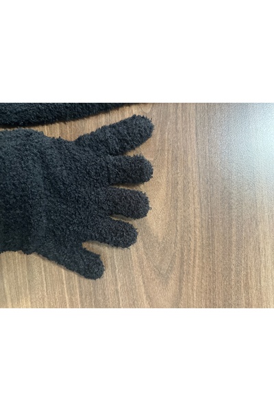 aysequlce Finger Detailed Towel Socks Black Color
