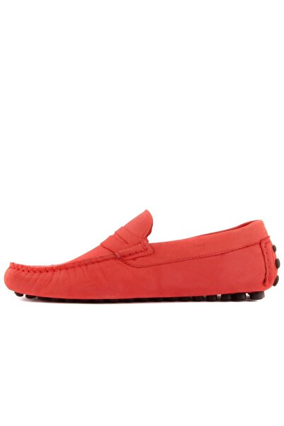 SailLakers - Red Nubuck Men's Loafer Shoes 101-6055-11169
