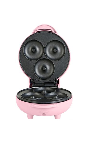 Bukate Mini Aparat de facut Gogosi, Bukate®, Placi Antiaderente, Indicator Luminos, Cherry Pink