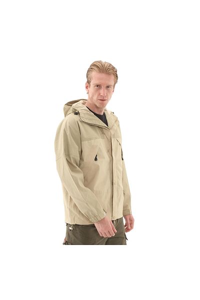 Timberland B0A62D3Eqd1-R Timberland Wınnıck Archive Waterproof Shell Jacket Men's Coat Cream